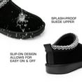 thumbnail image 3 of Mens fuzzy cozy slippers genuine suede memory foam indoor outdoor winter slip on shoes, 3 of 5