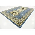 thumbnail image 2 of Unique Loom Taftan Collection Geometric Tribal Area Rug, 9 10 Inch x 13 Feet, Light Blue/Gold, 2 of 5
