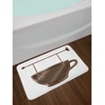 thumbnail image 2 of Coffee Bath Mat, Old Rusty Cup Hanging Signboard on Chains Grungy Rough Looking Mug Caffeine Drink, Plush Bathroom Decor Mat with Non Slip Backing, 29.5" X 17.5", Umber White, by Ambesonne, 2 of 2