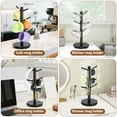thumbnail image 6 of LIZEVINC Mug Holder Tree, 360° Rotating Wooden Mug Holder, 6-Hook Coffee Cup Rack for Countertop, Home Office & Non-Slip Base (Black), 6 of 9