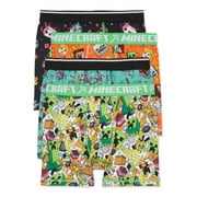 Minecraft Boys Boxer Brief Underwear, 4-Pack, Sizes XS-XL