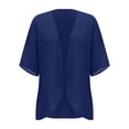 thumbnail image 6 of Bathing Suit Cover Up for Women, Solid Color Chiffon Short Sleeved Tops, Puff Sleeve Loose Kimono Cardigan Summer Beach Cape Blouse, 6 of 9