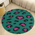 thumbnail image 4 of Leopard Print Pattern Washable Round Rug -Circle Area Rugs for Nursery Bedroom, Vintage Non Slip Non Shedding Low Pile Carpet for Living Room Coffee Table Entryway, 4 of 6