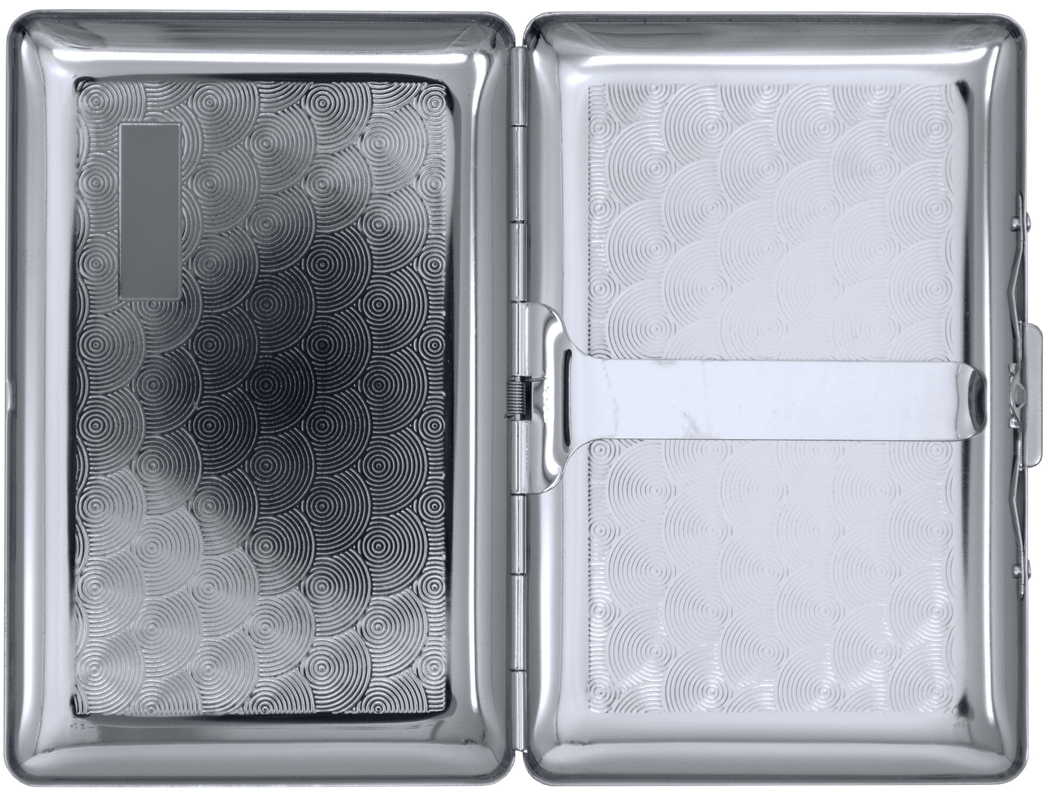 cigarette tin case Set of 2 Ultra Compact Metal-Plated King Size Cigarette Case & Stash Box  (Silver Swirls)