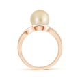 thumbnail image 2 of Angara Solitaire Golden South Sea Cultured Pearl Bypass Ring with Diamonds in 14K Rose Gold for Women | June Birthstone Jewelry for Her, 2 of 8