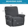 thumbnail image 4 of 76-96cm Deck Chair Cover Stretch Relax Chair Cover (Grey), 4 of 8
