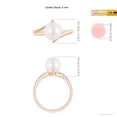 thumbnail image 5 of Angara Solitaire Japanese Akoya Cultured Pearl Bypass Split Shank Ring in 14K Rose Gold for Women | June Birthstone Jewelry for Her, 5 of 8
