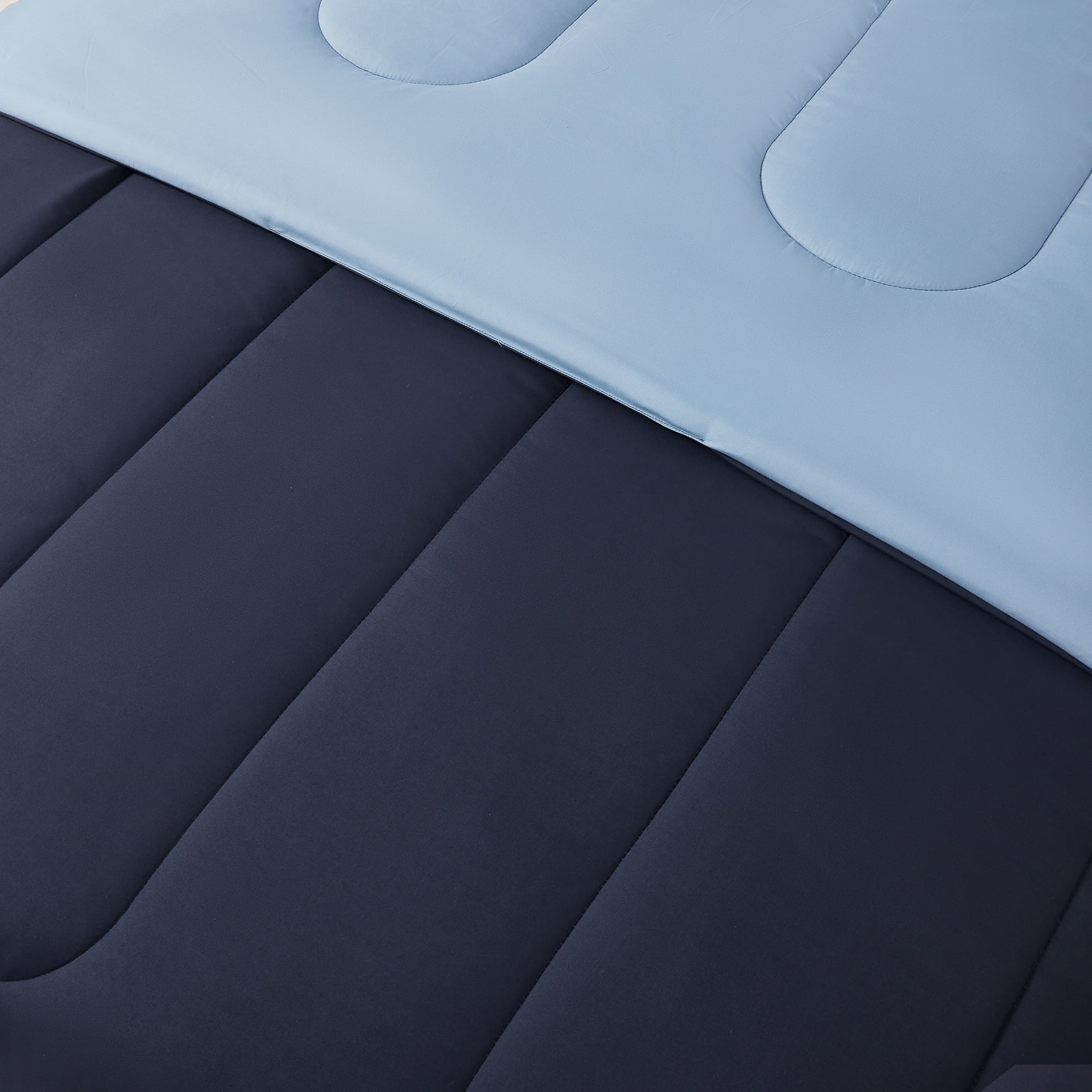 Mainstays Navy Reversible Comforter Double/Queen, MAINSTAYS PL MS NAVY COMF DBL/QN