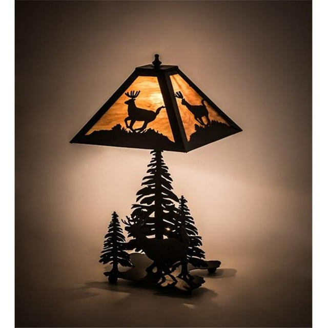 Meyda 196036 Lampe de Table à Cerf Solitaire 22 Po - Terre