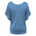 thumbnail image 3 of Made by Johnny Women's Boat Neck Short Sleeve Dolman Drape Top XXXL DENIM, 3 of 6