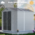 thumbnail image 4 of CDCASA Outdoor Storage Shed, 8' x 6' Resin Shed with Lockable Door, Heavy Duty Polypropylene Plastic Tool Shed for Backyard, Garden, Gray, 4 of 11