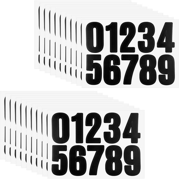 20 Sheets Numbers Stickers, 1.5 In 0-9 Door Numbers Stick On, Black Vinyl Sticky Numbers, Waterproof Self Adhesive House Numbers For Sports Helmets, Door, Box