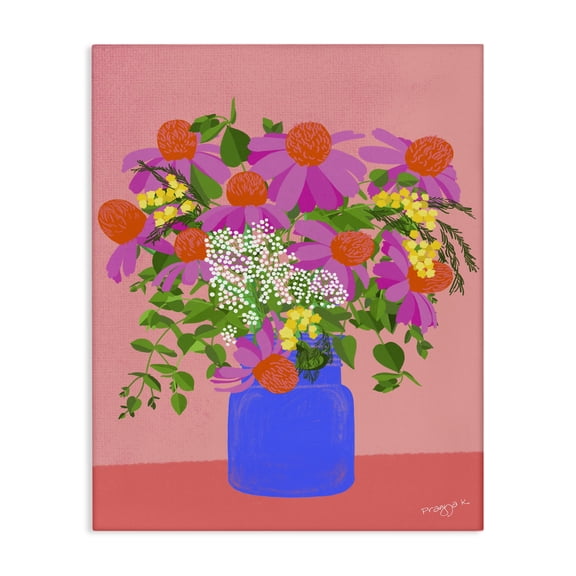 Stupell Industries Bohemian Pink Country Daisies Canvas Art, 16 x 20, by Pragya Kothari