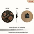 thumbnail image 7 of 2D Flat 1pc 10Inch Wooden&nbsp;Vintage Farmhouse Style Wooden Wall Clock with Large Easy-to-Read Black Hands Brown Face - Round Large Face, Golden-Toned Numbers, Silent Non-Ticking, 7 of 7