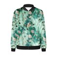 thumbnail image 4 of Ftwytp Women Floral Print Bomber Jacket Full Zip Slim Fit Long Sleeve Hoodless Lightweight Baseball Jacket Coat Casual Sweatshirts Jacket Leisure Coats, 4 of 5