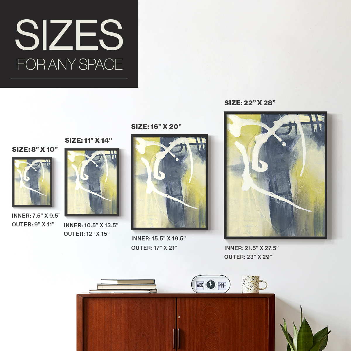 Delightful II Framed Print in Solid Wood 22 x 28 NO NAIL HANGING