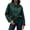 Army Green, variant on Cropped Jacket for Women Lightweight Collared Zip Up Long Sleeve Coat Loose Casual Solid Color Elastic Banded Hem Outerwear XXL