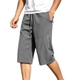 thumbnail image 2 of Taqqpue Mens Dry 3/4 Length Shorts Elastic Waist Zipper Pocket Hiking Pants For Outdoor Workout Casual Wear, 2 of 8