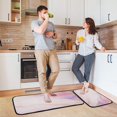 thumbnail image 6 of Dailycode 2 Pcs Kitchen Rug Set Non Slip Absorbent Soft Floor Mats for Kitchen Bathroom Light Pink Gold Marble 19.7"x27.6"+19.7"x47.2", 6 of 7