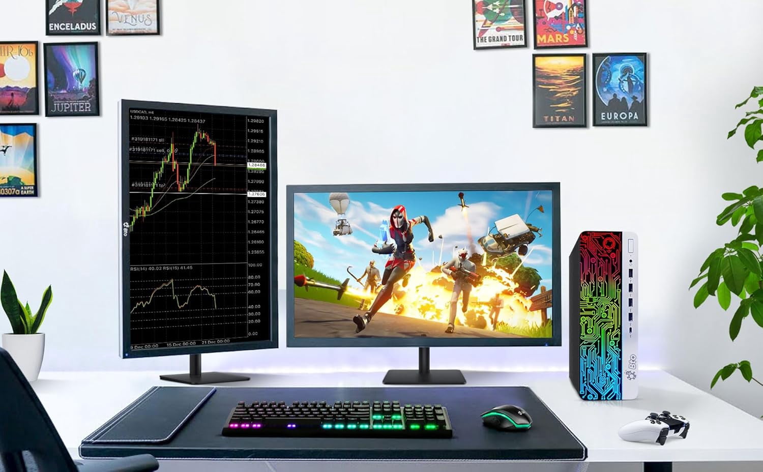 Restored HP RGB 600 G3 Desktop Computer Gaming PC, Intel i7-7700 upto 4.20GHz, 16GB Ram, 256GB +1TB HDD, 22in Monitor, NVIDIA GeForce GT 1030, BTO RGB Keyboard & Mouse, Windows 11 Pro (Refurbished)