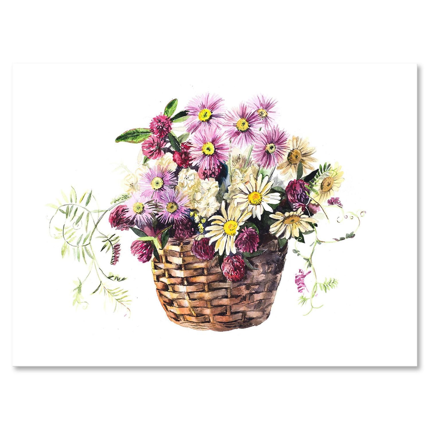 Designart Bouquet From Meadow Flowers In The Basket Canvas Wall Art
