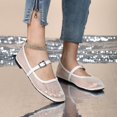 thumbnail image 5 of SuTry Women's Square Toe Mesh Flats Mary Jane Style Adjustable Buckle Strap Breathable Lightweight Comfortable Slip On Casual Walking Office School Work Daily Wear Shoes(38), 5 of 9