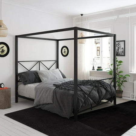 DHP Rosedale Black Metal Canopy Queen Bed