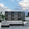 thumbnail image 3 of Elevens Decorative Privacy Screen Outdoor Divider with Stand Metal Corten Steel 75" x 48" x 16" Black, 3 of 5