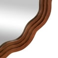 thumbnail image 4 of DecMode 31" x 31" Brown Handmade Wavy Wall Mirror with Dimensional Carved Frame, 4 of 9