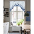 thumbnail image 4 of Blue Blooms Floral Swag Valances for Windows, Small Curtains Drapes, Spring Flowers Botanical Blue Ombre Kitchen Window Curtains Over Sink Window Treatment Valance for Bedroom/Bathroom 56"x36", 4 of 5