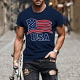 thumbnail image 2 of ZhuoLiL Mens Shirts Graphic Tees under $10 Men's Graphic Print Flag Print Clothing Athletic Shirt - Short Sleeve Performance Top for Gym Flag Shirts, 2 of 5
