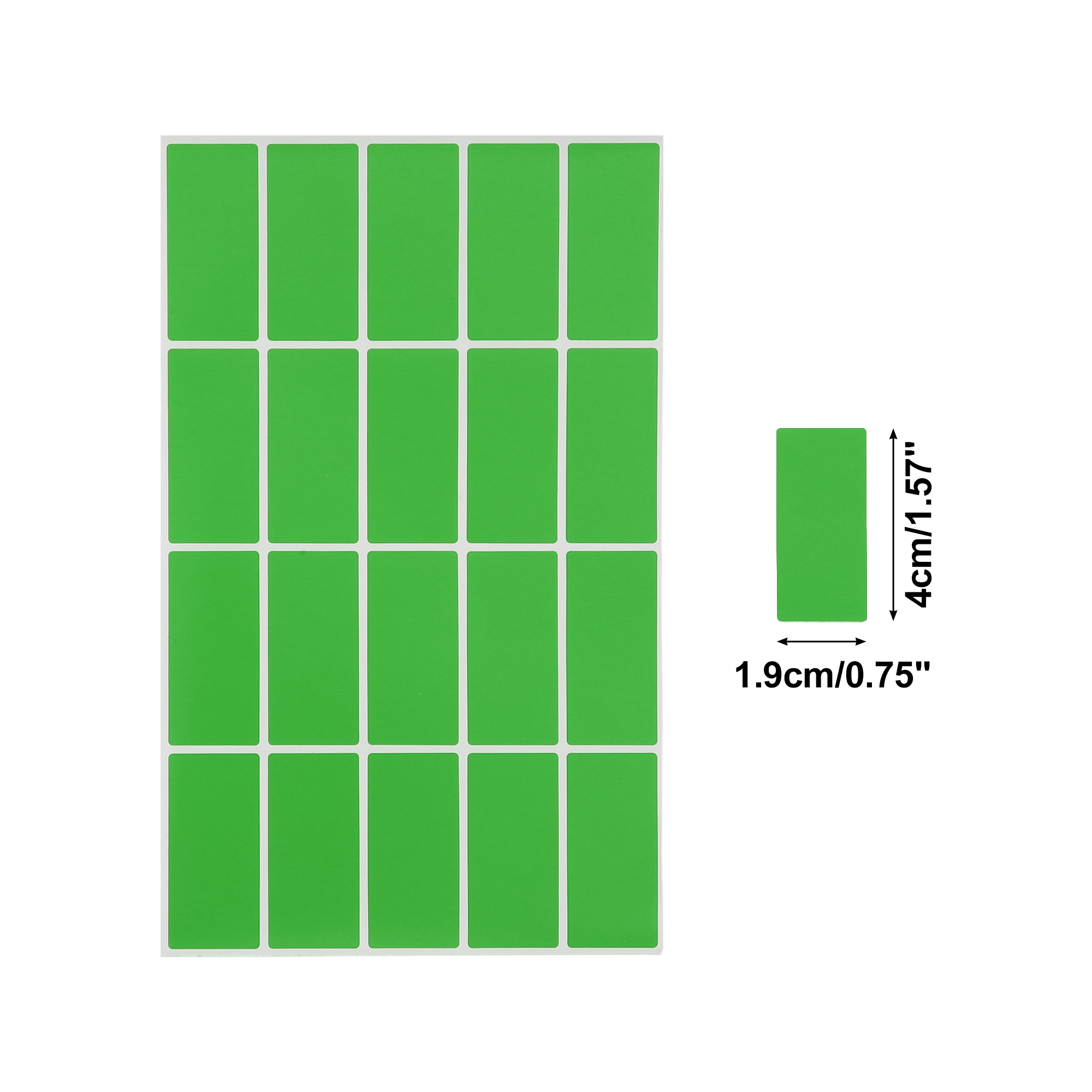 Unique Bargains Handwritable Rectangle Gift Stickers 1.57"x0.75" 20 Pcs Fluorescent Green