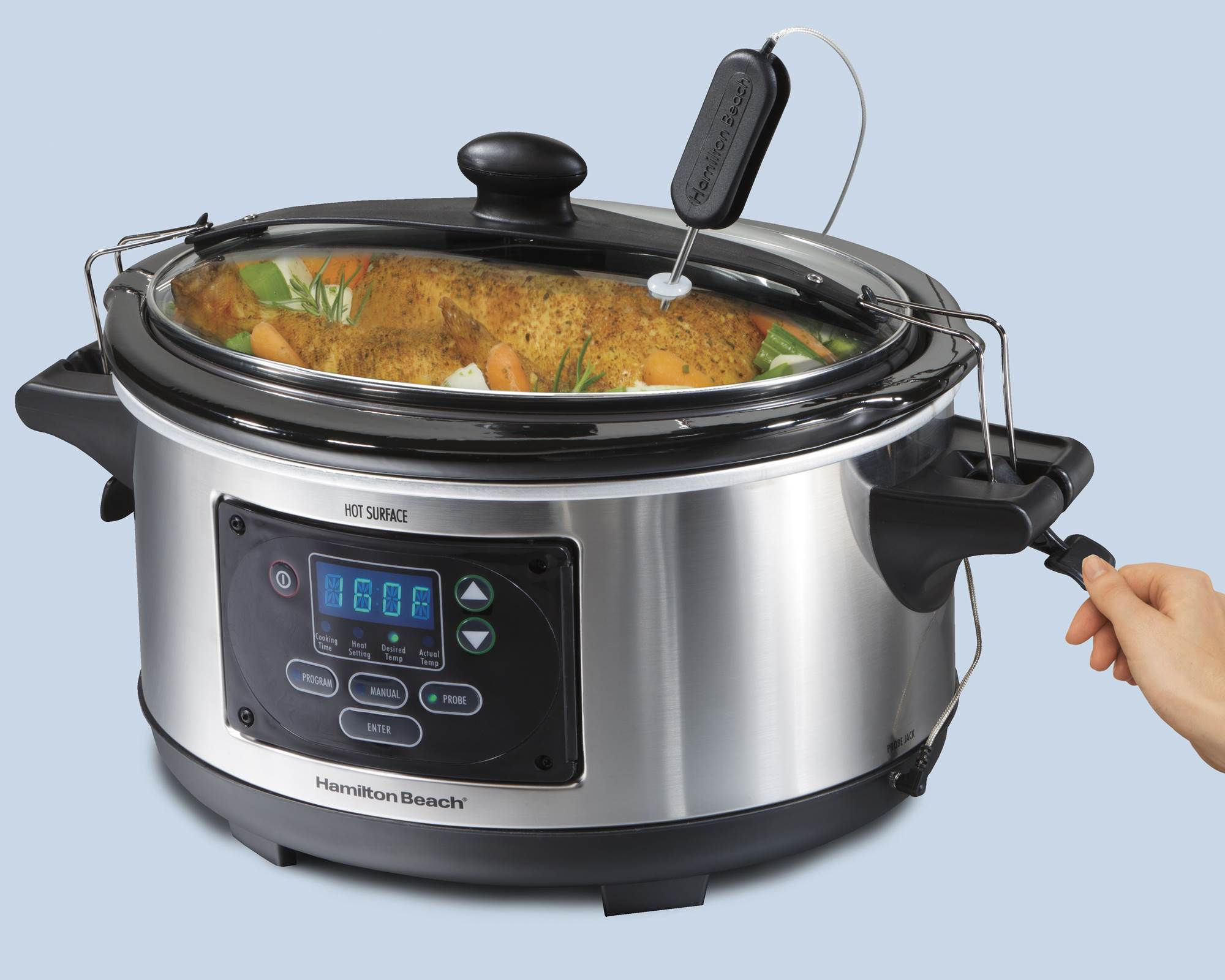 Hamilton Beach Set & Forget 6 qt. Brushed Metallic Programmable Slow Cooker - image 2 of 11