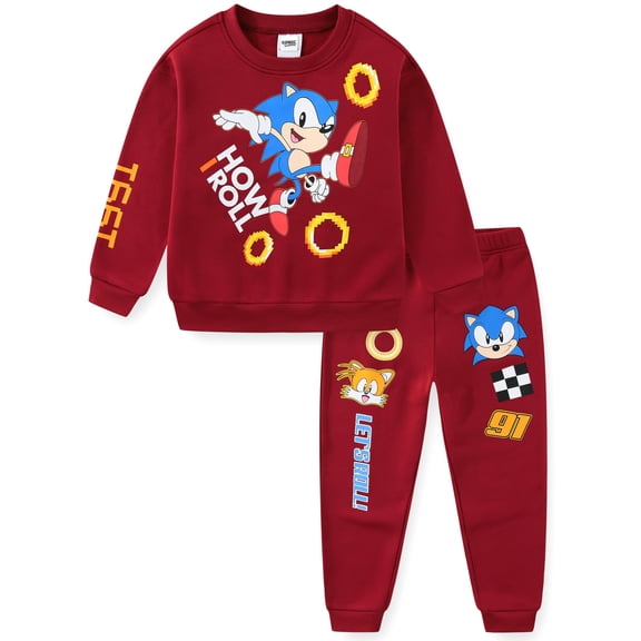 SEGA Sonic The Hedgehog Sweatshirt and Pants Set (Boys), 2 Piece, Sizes 2T-8