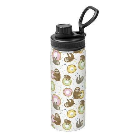 

Gaeub Donut Sloth Print Stainless Steel Water Bottle 18oz Sports Insulated Kettle for Women Men Suitable as a Gift