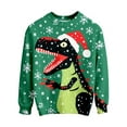 thumbnail image 5 of Wdgfv Unisex Kids Girls Boys Christmas Sweater Animals 3D Graphic Funny Long Sleeve Crewneck Holiday Pullover Sweatshirt Green 3-4 Years, 5 of 5