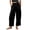 Black, variant on Women Ruffle Long Bloomer Mid Rise Lace Pettipants Pantaloons Patchwork Casual Loose Cropped Slips Pants Pajama Pink M