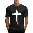 thumbnail image 3 of DDAPJ pyju Mens Faith Jesus Cross T Shirt Short Sleeve Crew Neck Religious Christion Tee Shirt 2025 Fashion Graphic Tees Hipster Tops Black XXXL, 3 of 6