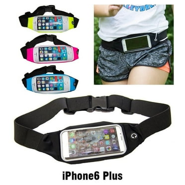 IClover iPhone6 Plus Lightweight Waterproof Waist Pack Sport Running Belt Pouch with Headphone Jack Fitness Cycling, Gym,Hiking, Walking Suitable for Smartphones iPhone6 Plus under 6'' Black