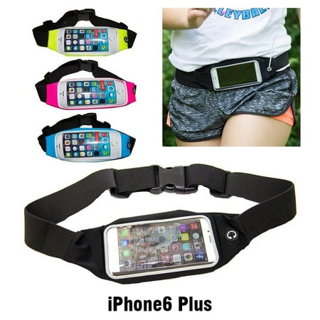 IClover iPhone6 Plus Lightweight Waterproof Waist Pack Sport Running Belt Pouch with Headphone Jack Fitness Cycling, Gym,Hiking, Walking Suitable for Smartphones iPhone6 Plus under 6''