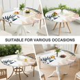 thumbnail image 7 of 44in Round Tablecloth with Elastic Edge, Waterproof Fitted Table Cover for 36-44" Tables, Boho Theme Polyester Reusable Table Cloths Wipe Clean for Picnic, Dining, Outdoor Use and Party Decor, 7 of 7