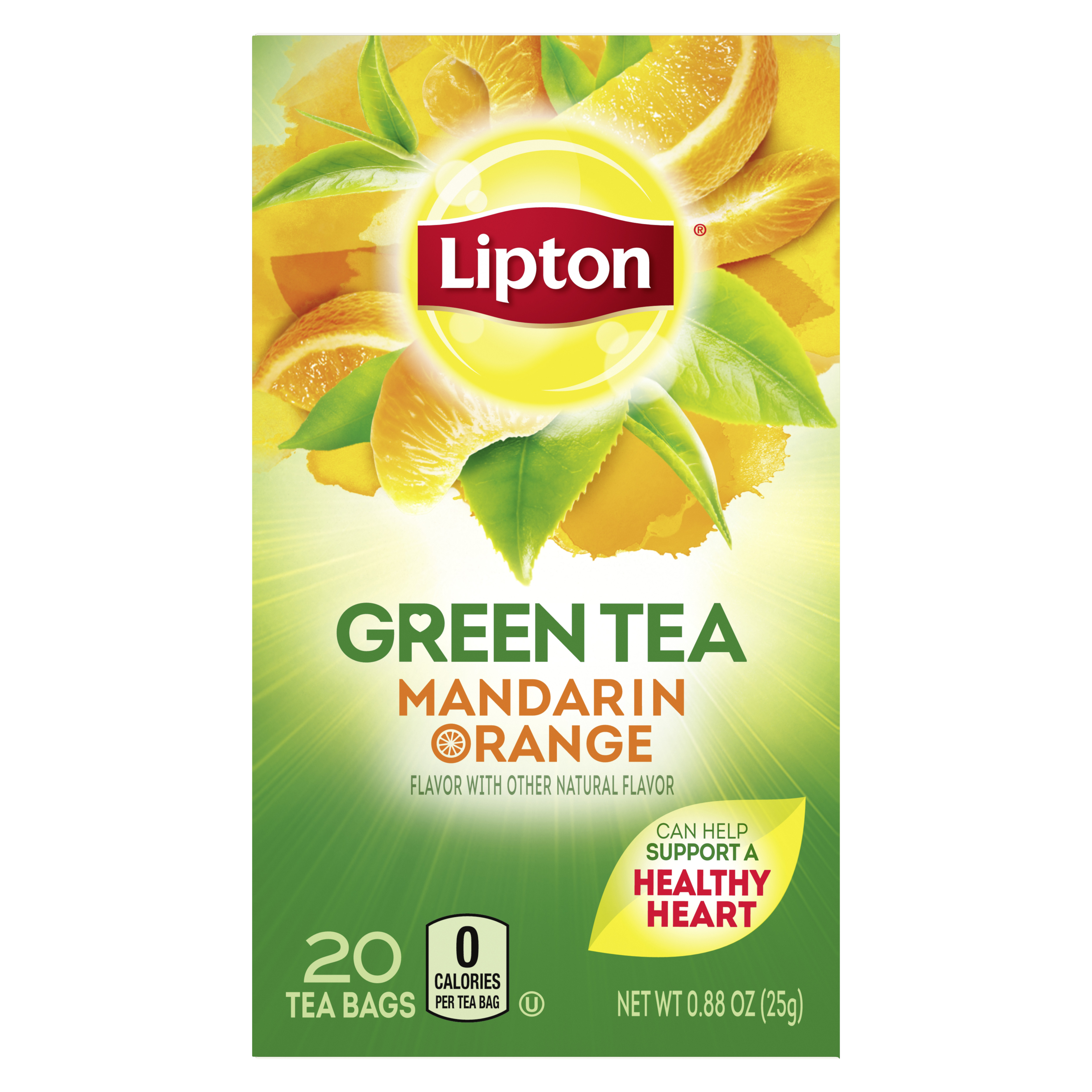 Lipton Green Tea, Mandarin Orange Tea Bags 1.13 oz 20 Count