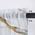thumbnail image 5 of Marble White Gold Valance Curtains for Kitchen/Living Room/Bathroom/Bedroom Window, Rod Pocket Small Topper Half Short Window Curtains Voile Sheer Scarf, Modern Marbles Geometric 60"x18", 5 of 8