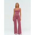 thumbnail image 2 of IDOPIP Two Piece Workout Sets for Women Racerback Compression Contrast Tank Top Matching High Waist Wide Leg Yoga Jogger Tummy Control Bell Bottom Flare Pants Pilates Running Outfits, 2 of 6