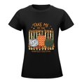 thumbnail image 6 of Women’s T-Shirt, Vintage Vertical Stripe Patterned Pumpkin Harvest Festival Farmhouse Fall Short Sleeve Tee for Pumpkin Farm Trip, Halloween Festival & Casual Autumn Harvest Daily Top, 6 of 8