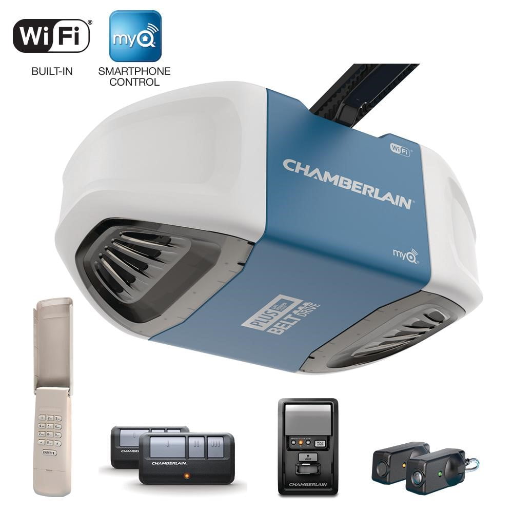 Chamberlain WiFi DC 3/4 HP Belt Drive Garage Door Opener, Two 3button