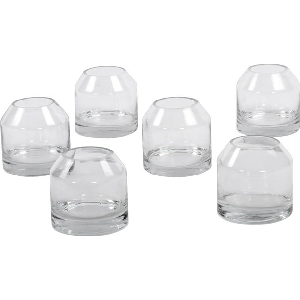 Koyal Wholesale 3 Inch Clear Glass Bud Vases, Bulk Set of 6 Modern Mini ...