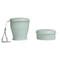 thumbnail image 2 of Collapsible Water Cup, Silicone Drinking Mug, Folding Camping Cup with Lids, Portable Travel Cup, Water Cup with Stainless Rim, Durable Beverage Cup, Leak-Proof Travel Tumbler, 3.26×3.46 in,Green, 2 of 6