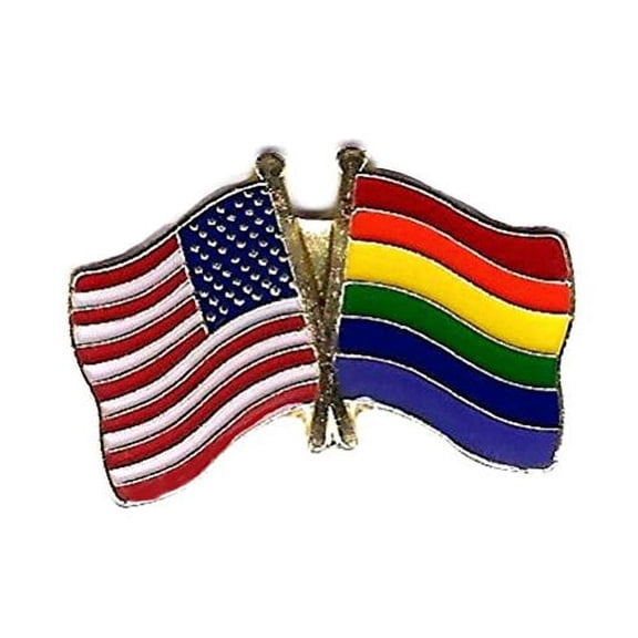 Rainbow/USA Flags Lapel Pin