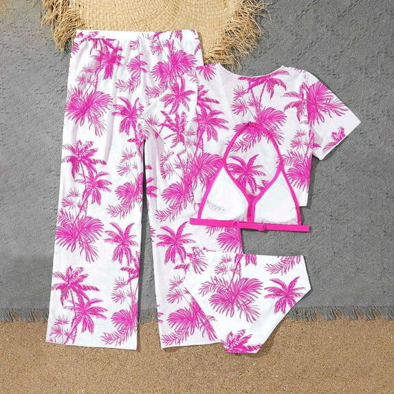 SUYIDA Girls Tankini Swimsuits Size 12 Ribbed Modest Bikini Adjustable Strap Tankini Sets 3 Pieces Color Block Girls Bathing Suit cover Up